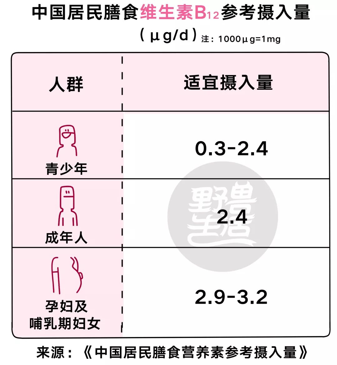 八种维生素B功效及膳食参考摄入量